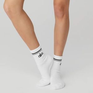Alo Yoga | Unisex Half Crew Sock | White | S
